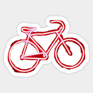 Red Neon Bike Icon Sticker